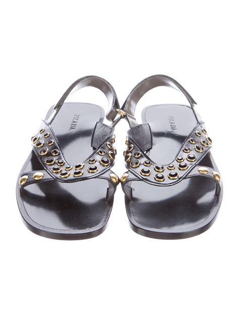 prada crystal embellished t strap sandal|Prada sandals for sale.